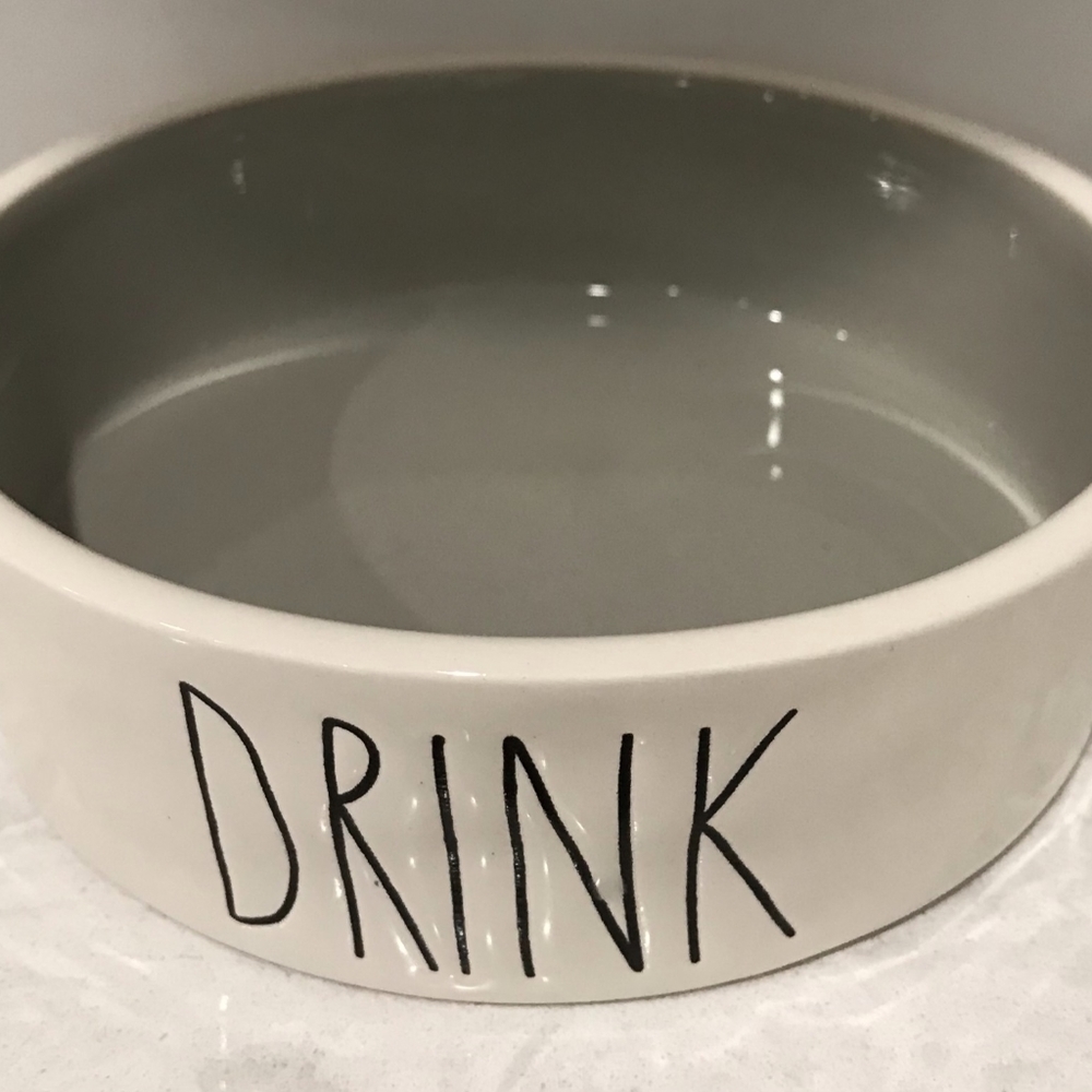 Rae Dunn Ceramic Water Bowl- DRINK fur babies